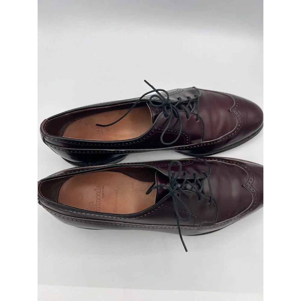 Allen Edmonds Richmond Wingtip Oxfords Mens‎ 11 D Burgundy Leather Made In USA